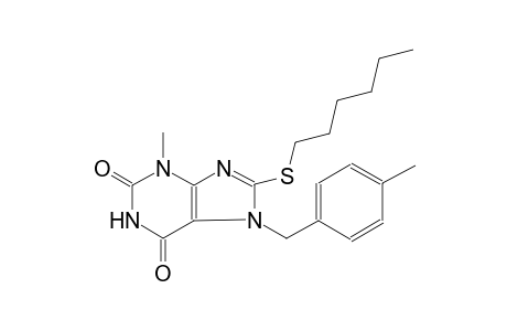 1H-purine-2,6-dione, 8-(hexylthio)-3,7-dihydro-3-methyl-7-[(4-methylphenyl)methyl]-