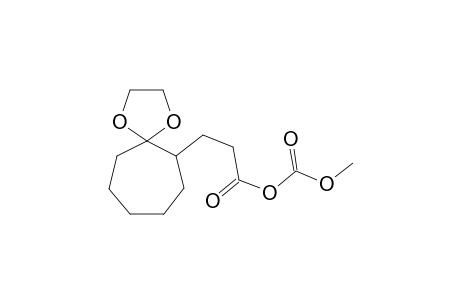 3-(2,2-Ethylenedioxycycloheptan-1-yl)propionic (methyl carbonic)anhydride