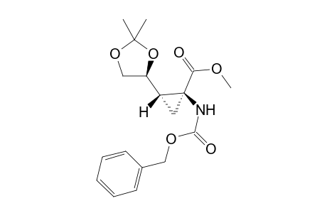 Methyl (3S,4S,4'S)-(+)-3-[N-benzyloxycarbonylamino]-4-(2',2'-dimethyl-1',3'-dioxalane-4'-ylcyclopropanecarboxylate