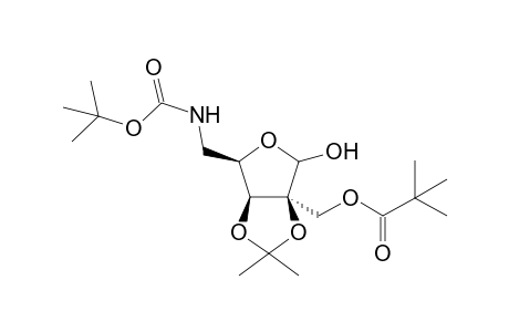 5-(tert-Butoxycarbonyl)amino-5-deoxy-2,3-O-isopropylidene-2-C-pivaloyloxymethyl-D-lyxofuranose