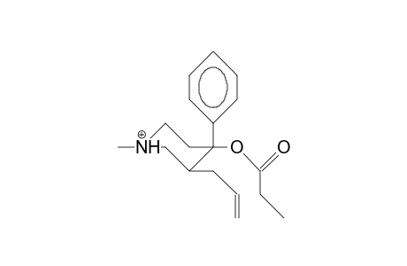 3-Allyl-1-methyl-cis-4-phenyl-4-propionyloxy-piperidine cation