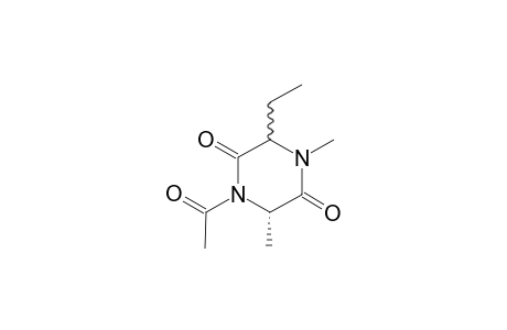 (3S,6S)-(3R,6S)-1-Acetyl-4,6-dimethyl-3-ethylpiperazine-2,5-dione
