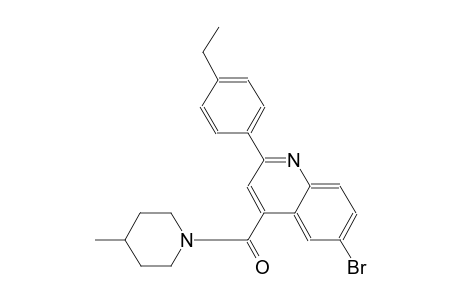 6-bromo-2-(4-ethylphenyl)-4-[(4-methyl-1-piperidinyl)carbonyl]quinoline