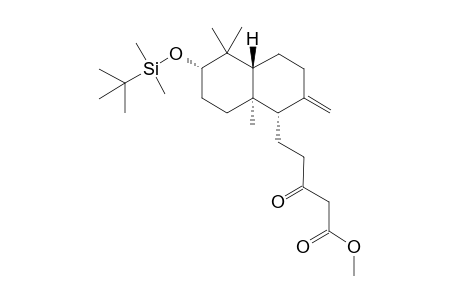 1-Naphthalenepentanoic acid, 6-[[(1,1-dimethylethyl)dimethylsilyl]ox y]decahydro-5,5,8a-trimethyl-2-methylene-.beta.-oxo-, methyl ester, (1.alpha.,4a.beta.,6.alpha.,8a.alpha.)-(.+-.)-