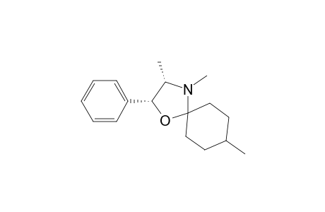 1-Oxa-4-azaspiro[4.5]decane, 3,4,8-trimethyl-2-phenyl-, (2R-cis)-