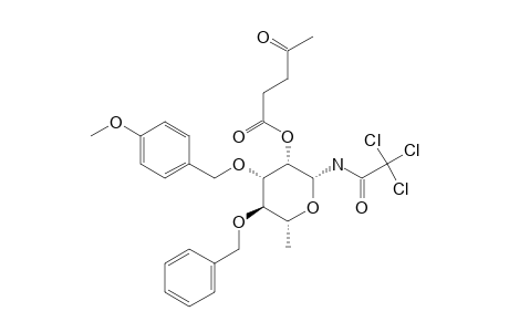 (4-O-BENZYL-2-O-LEVULINOYL-3-O-PARA-METHOXYBENZYL-BETA-L-RHAMNOPYRANOSYL)-(TRICHLOROACETYL)-AMINE