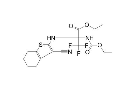 ethyl 2-[(3-cyano-4,5,6,7-tetrahydro-1-benzothien-2-yl)amino]-2-[(ethoxycarbonyl)amino]-3,3,3-trifluoropropanoate