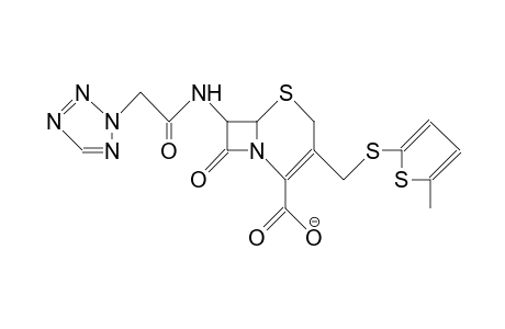 7-(2-Tetrazolyl-acetamido)-desacetoxy-3'-(5-methyl-1,3,4-thiadiazol-2-ylthio)-cephalosporanic acid, anion