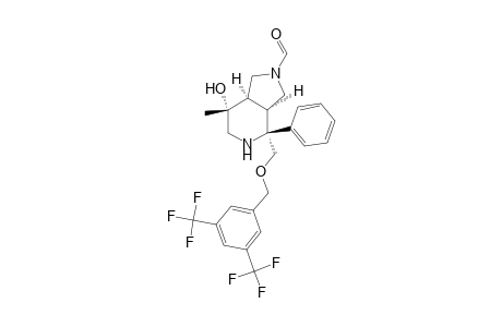2-Formyl-4.alpha.({[3,5-bis(trifluoromethyl)benzyl]oxy}methyl)-7.beta.-methyl-4-.beta.-phenyl-3a.alpha.,7a.alpha.-octahydro-1H-pyrrolo[3,4-c]pyridin-7-.alpha.-ol
