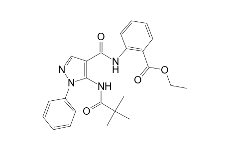 Benzoic acid, 2-[[[5-[(2,2-dimethyl-1-oxopropyl)amino]-1-phenyl-1H-pyrazol-4-yl]carbonyl]amino]-, ethyl ester