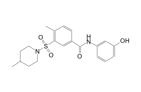 benzamide, N-(3-hydroxyphenyl)-4-methyl-3-[(4-methyl-1-piperidinyl)sulfonyl]-