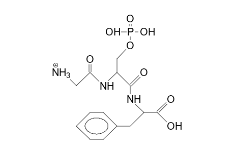 Glycyl-O-phosphono-L-seryl-L-phenylalanine cation
