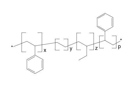 Hydrogenated and pigmented poly(styrene-co-butadiene-co-isoprene)