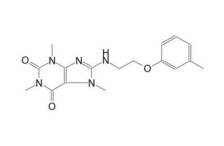 1,3,7-trimethyl-8-{[2-(3-methylphenoxy)ethyl]amino}-3,7-dihydro-1H-purine-2,6-dione