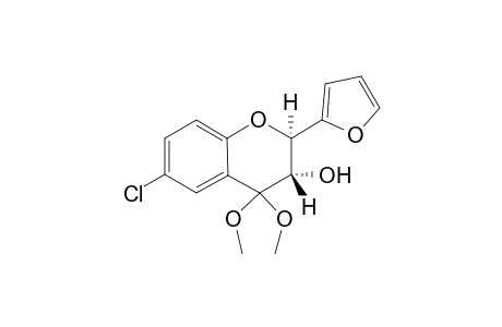 (2R,3S)-6-Chloro-2-furan-2-yl-4,4-dimethoxy-chroman-3-ol