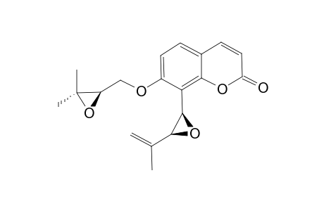 7-{[(2-R*)-3,3-DIMETHYLOXIRAN-2-YL]-METHOXY}-8-[(2-R*,3-R*)-3-ISOPROPENYLOXIRAN-2-YL]-2-H-CHROMEN-2-ONE