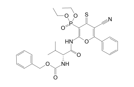 2-(Benzyloxycarbonyl-.alpha.L-valinyl)amino-5-cyano-6-phenyl-4-thioxo-4H-pyran-3-ylphosphonic acid diethyl ester