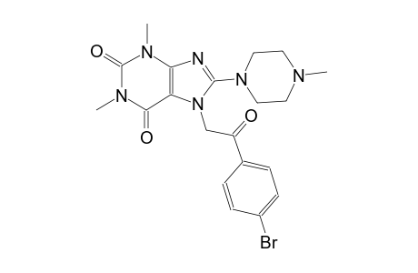 1H-purine-2,6-dione, 7-[2-(4-bromophenyl)-2-oxoethyl]-3,7-dihydro-1,3-dimethyl-8-(4-methyl-1-piperazinyl)-