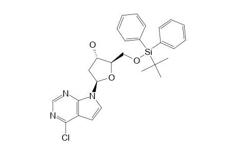 4-CHLORO-7-[2-DEOXY-5-O-[(1,1-DIMETHYLETHYL)-DIPHENYLSILYL]-BETA-D-ERYTHRO-PENTOFURANOSYL]-7H-PYRROLO-[2,3-D]-PYRIMIDINE