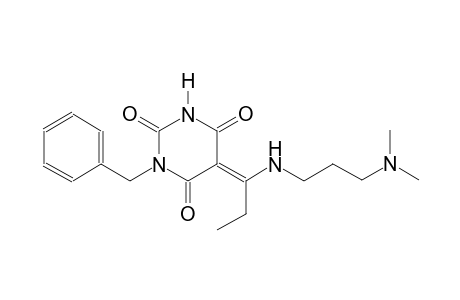(5E)-1-benzyl-5-(1-{[3-(dimethylamino)propyl]amino}propylidene)-2,4,6(1H,3H,5H)-pyrimidinetrione