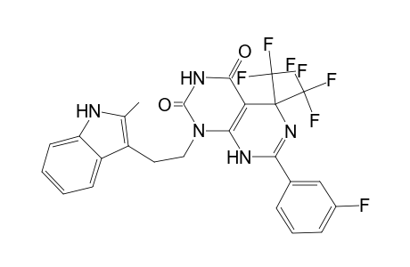 7-(3-Fluorophenyl)-1-[2-(2-methyl-1H-indol-3-yl)ethyl]-5,5-bis(trifluoromethyl)-5,8-dihydropyrimido[4,5-d]pyrimidine-2,4(1H,3H)-dione