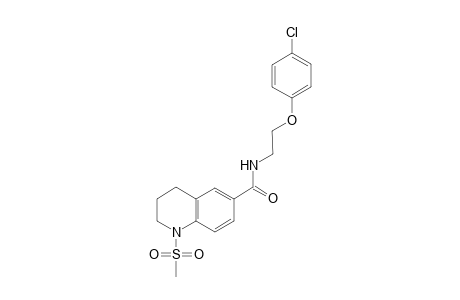 6-Quinolinecarboxamide, N-[2-(4-chlorophenoxy)ethyl]-1,2,3,4-tetrahydro-1-(methylsulfonyl)-