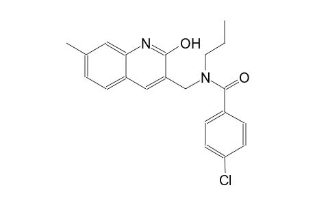 4-chloro-N-[(2-hydroxy-7-methyl-3-quinolinyl)methyl]-N-propylbenzamide