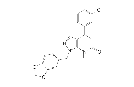 1-(2H-1,3-benzodioxol-5-ylmethyl)-4-(3-chlorophenyl)-1H,4H,5H,6H,7H-pyrazolo[3,4-b]pyridin-6-one