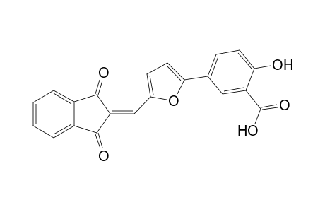 5-[5-[(1,3-diketoindan-2-ylidene)methyl]-2-furyl]-2-hydroxy-benzoic acid