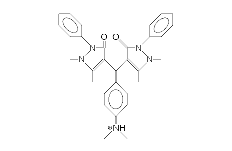 Bis(1,5-dimethyl-3(2H)-oxo-2-phenyl-1H-pyrazol-4-yl)-(4-dimethylamino-phenyl)-methane cation
