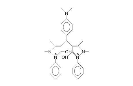 A,A-Bis(1,5-dimethyl-3-hydroxy-2-phenyl-pyrazol-4-yl)-4-dimethylamino-toluene dication