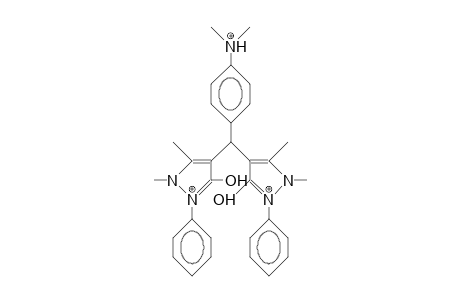 A,A-Bis(1,5-dimethyl-3-hydroxy-2-phenyl-pyrazol-4-yl)-4-dimethylamino-toluene trication