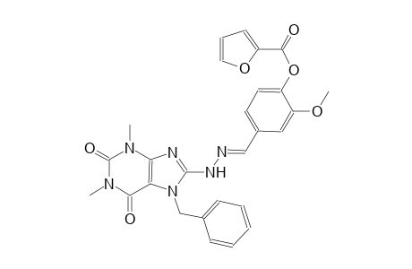 4-{(E)-[(7-benzyl-1,3-dimethyl-2,6-dioxo-2,3,6,7-tetrahydro-1H-purin-8-yl)hydrazono]methyl}-2-methoxyphenyl 2-furoate