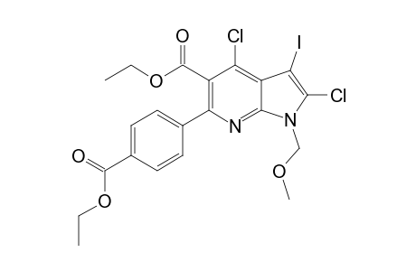 Ethyl-2,4-dichloro-6-(4-(ethoxycarbonyl)phenyl)-3-iodo-1-(methoxymethyl)-1Hpyrrolo[2,3-b]pyridine-5-carboxylate