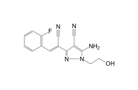 1H-pyrazole-3-acetonitrile, 5-amino-4-cyano-alpha-[(2-fluorophenyl)methylene]-1-(2-hydroxyethyl)-
