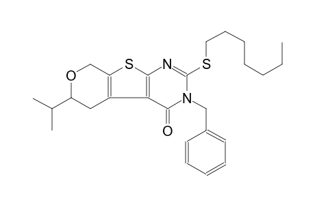 3-benzyl-2-(heptylsulfanyl)-6-isopropyl-3,5,6,8-tetrahydro-4H-pyrano[4',3':4,5]thieno[2,3-d]pyrimidin-4-one