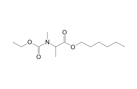 Alanine, N-methyl-N-ethoxycarbonyl-, hexyl ester