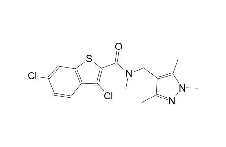 3,6-dichloro-N-methyl-N-[(1,3,5-trimethyl-1H-pyrazol-4-yl)methyl]-1-benzothiophene-2-carboxamide