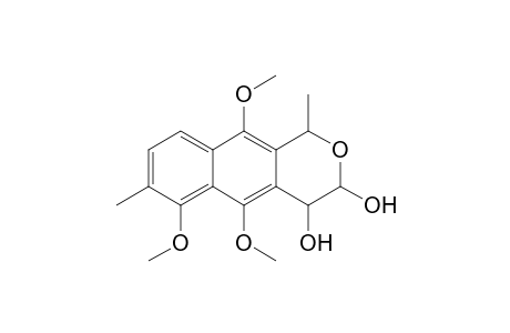 5,6,10-Trimethoxy-3,4-dihydro-1,7-dimethyl-1H-naphtho[2,3-c]pyran-3,4-diol