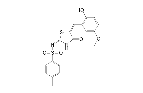 N-[5-(2-hydroxy-5-methoxy-benzylidene)-4-oxo-thiazolidin-2-ylidene]-4-methyl-benzenesulfonamide