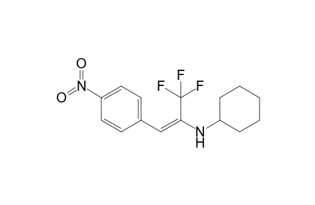 N-[1,1,1-Trifluoro-3-(4-nitrophenyl)prop-2-en-2-yl]cyclohexanamine