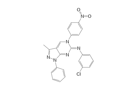 6-[(3-chlorophenyl)imino]-3-methyl-1-phenyl-5-(4-nitrophenyl)-5,6-dihydro-1H-pyrazolo[3,4-d]pyrimidine