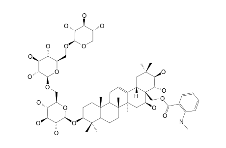 SITAKISOSIDE_XVIII;3-O-BETA-D-XYLOPYRANOSYL-(1->6)-BETA-D-GLUCOPYRANOSYL-(1->6)-BETA-D-GLUCOPYRANOSYL_28-O-N-METHYLANTHRANILOYL_MARSGLOBIFERIN