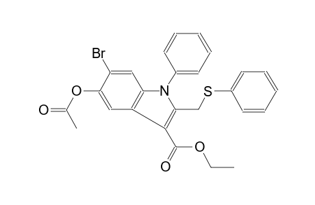ethyl 5-(acetyloxy)-6-bromo-1-phenyl-2-[(phenylsulfanyl)methyl]-1H-indole-3-carboxylate