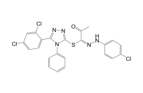 5-(2,4-dichlorophenyl)-4-phenyl-4H-1,2,4-triazol-3-yl (1E)-N-(4-chlorophenyl)-2-oxopropanehydrazonothioate