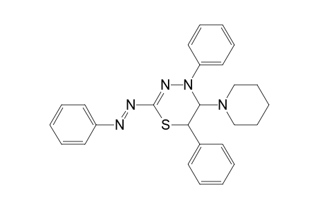 4H-1,3,4-Thiadiazine, 5,6-dihydro-4,6-diphenyl-2-(phenylazo)-5-(1-piperidinyl)-