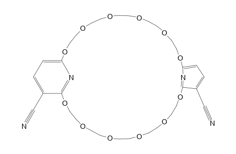 2,5,8,11,14,17,23,26,29,32,35,38-dodecaoxa-43,44-diazatricyclo[37.3.1.1(18,22)]tetratetraconta-1(43),18(44),19,21,39,41-hexaene-19,42-dicarbonitrile