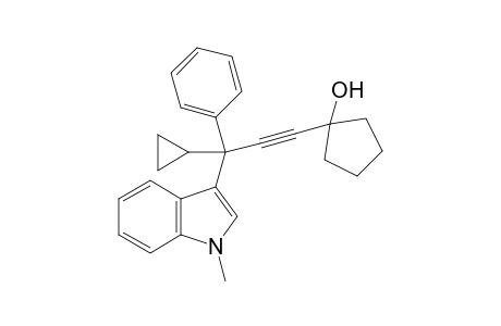 1-(3-Cyclopropyl-3-(1-methyl-1H-indol-3-yl)-3-phenylprop-1-yn-1-yl)cyclopentanol