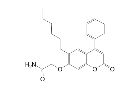 acetamide, 2-[(6-hexyl-2-oxo-4-phenyl-2H-1-benzopyran-7-yl)oxy]-