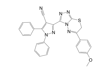 3-(4-Cyano-1,5-diphenyl-1H-pyrazole-3-yl)-6-(4-methoxyphenyl)-7H-1,2,4-triazolo[3,4-b]-1,3,4-thiadiazine